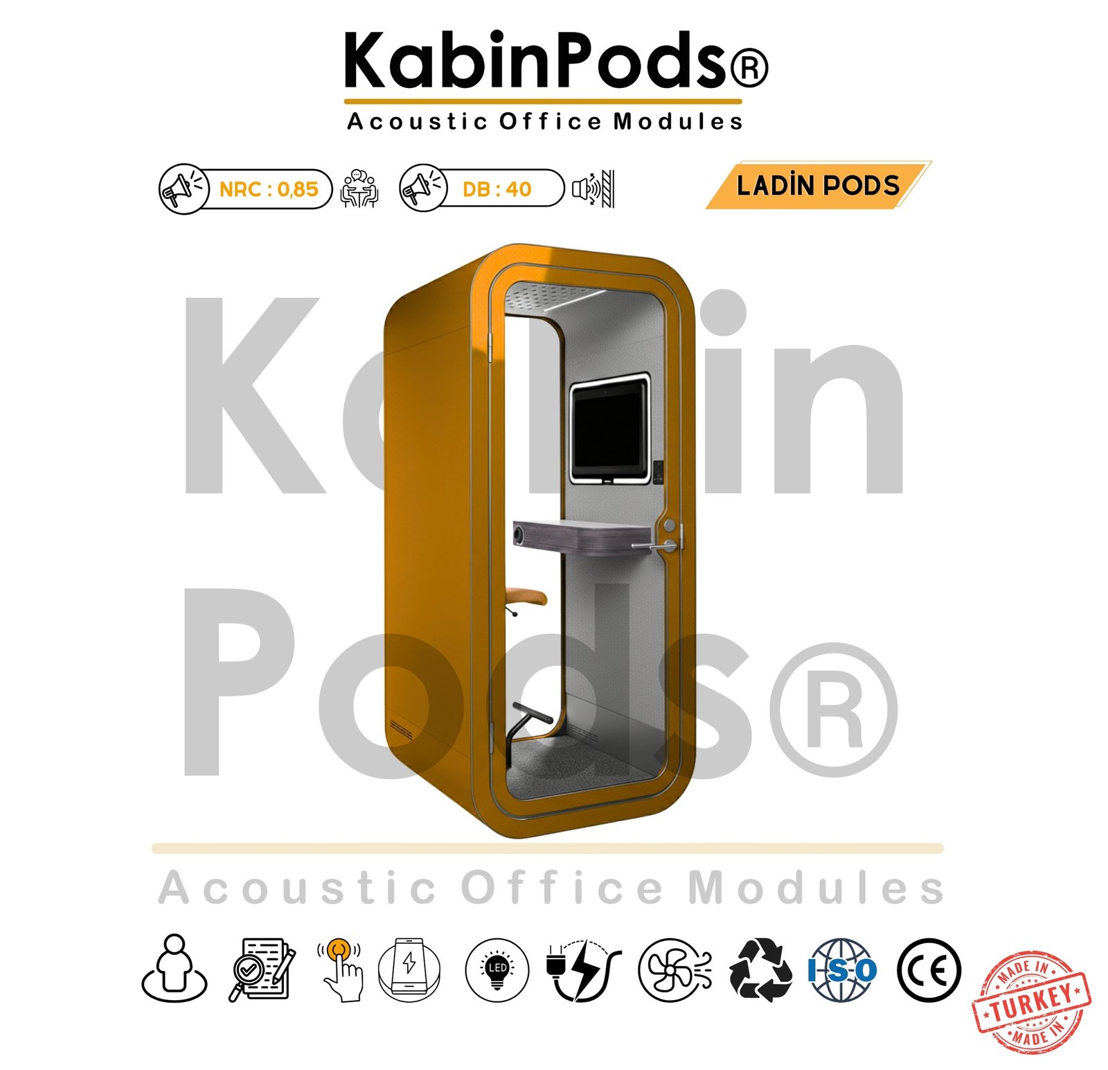 Telefon Kabini - 12. Görsel - Akustik Telefon Görüşme Kabini Modelleri ve Özellikleri